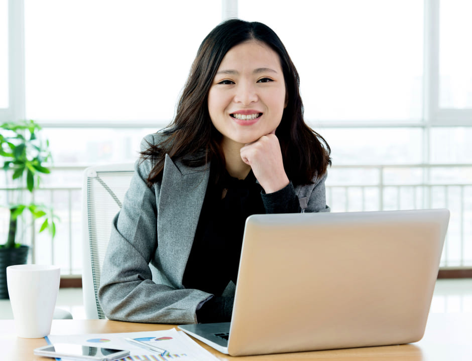 happy executive at work