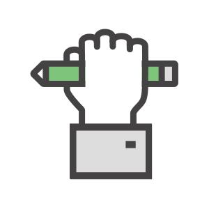 Hand holding a pencil