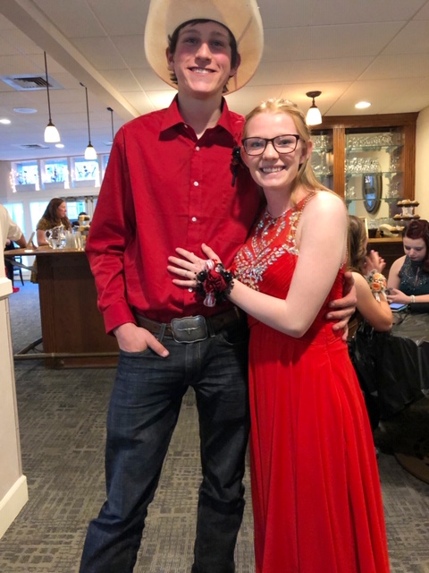 Girl and boy in the prom