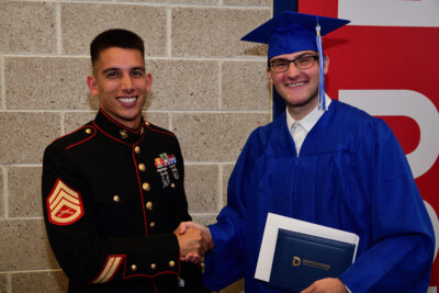 Graduation students shaking hands